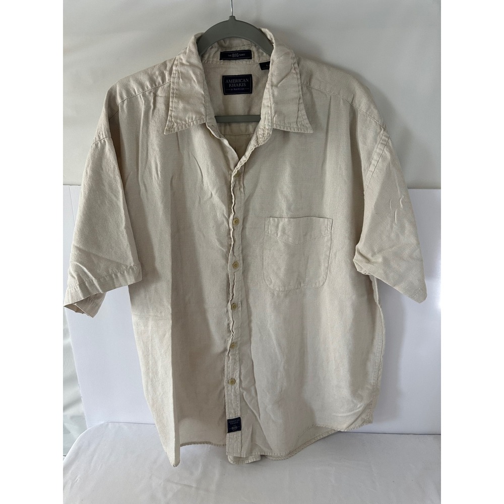American Khakis Button Up The Big Shirt Short Sleeve Casual Mens L